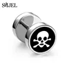 1Pc Punk Black Multiple Styles Stainless Steel Stud Earrings For Men Women Gothic Hip Hop Ear Jewelry Skull Star Studs 2022 ► Photo 3/6