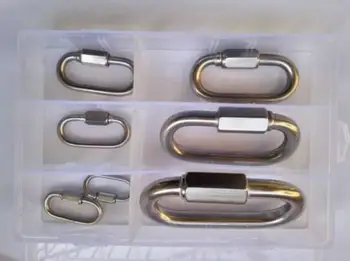 

6pcs M4-M12 Stainless Steel Rotating Universal Ring 8-Model Chain Link Buckle Ring Belt