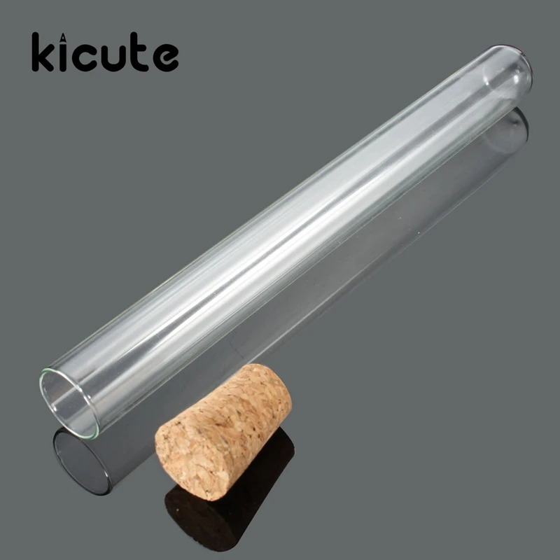 Kicute 10pcs/set Excellent 20X200mm Lab Glass Test Tube With Cork