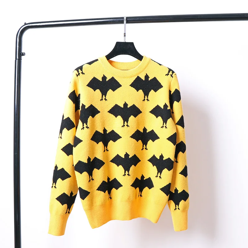 Women Sweater Yellow Jumper Autumn 