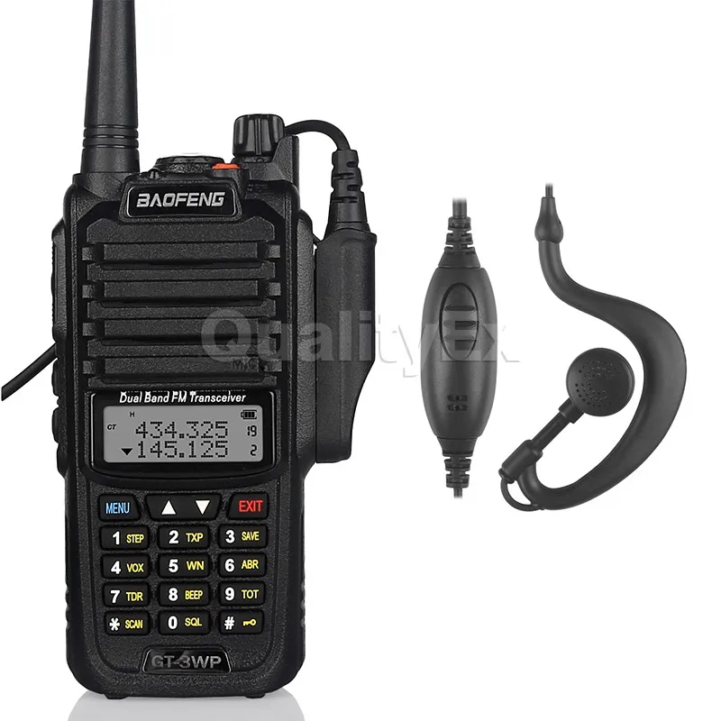 Baofeng GT-3WP IP67 водонепроницаемый двухдиапазонный 136-174/400-520MHz Ham двухсторонний радиоприемопередатчик Walkie Talkie+ кабель для автомобильного зарядного устройства