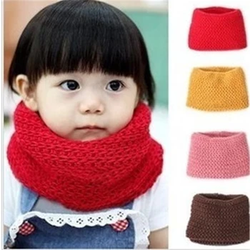 

Dress Accessories Winter Neckerchief Women Children's Cotton Muffler Baby Bib Warm Soft Boys Scarves Girls Knitted Baby Scarf
