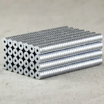 

Free shipping wholesale 100pcs Disc 5x1.5mm hole 1.5mm N50 rare earth permanent industrial strong neodymium magnet NdFeB magnets