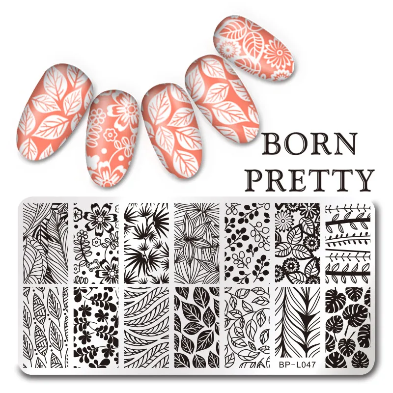 

BORN PRETTY Nail Stamping Plates Flowers Nail Art DIY Design Nail Image Plate Stencil Accessories Tool Stainless Steel