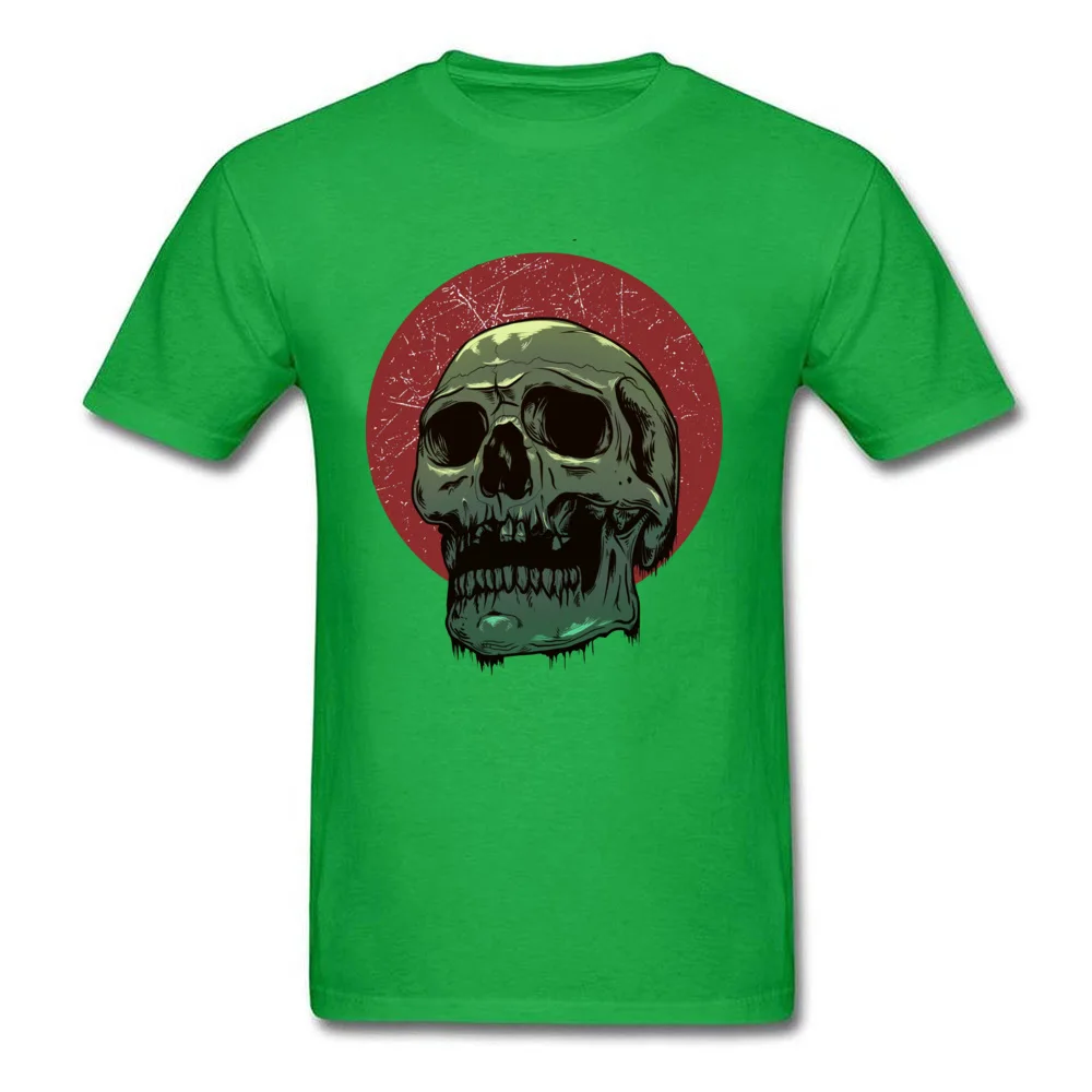  Men T-shirts Swamp skull comfortable T Shirt 100% Cotton Crew Neck Short Sleeve Classic Clothing Shirt Labor Day Swamp skull green