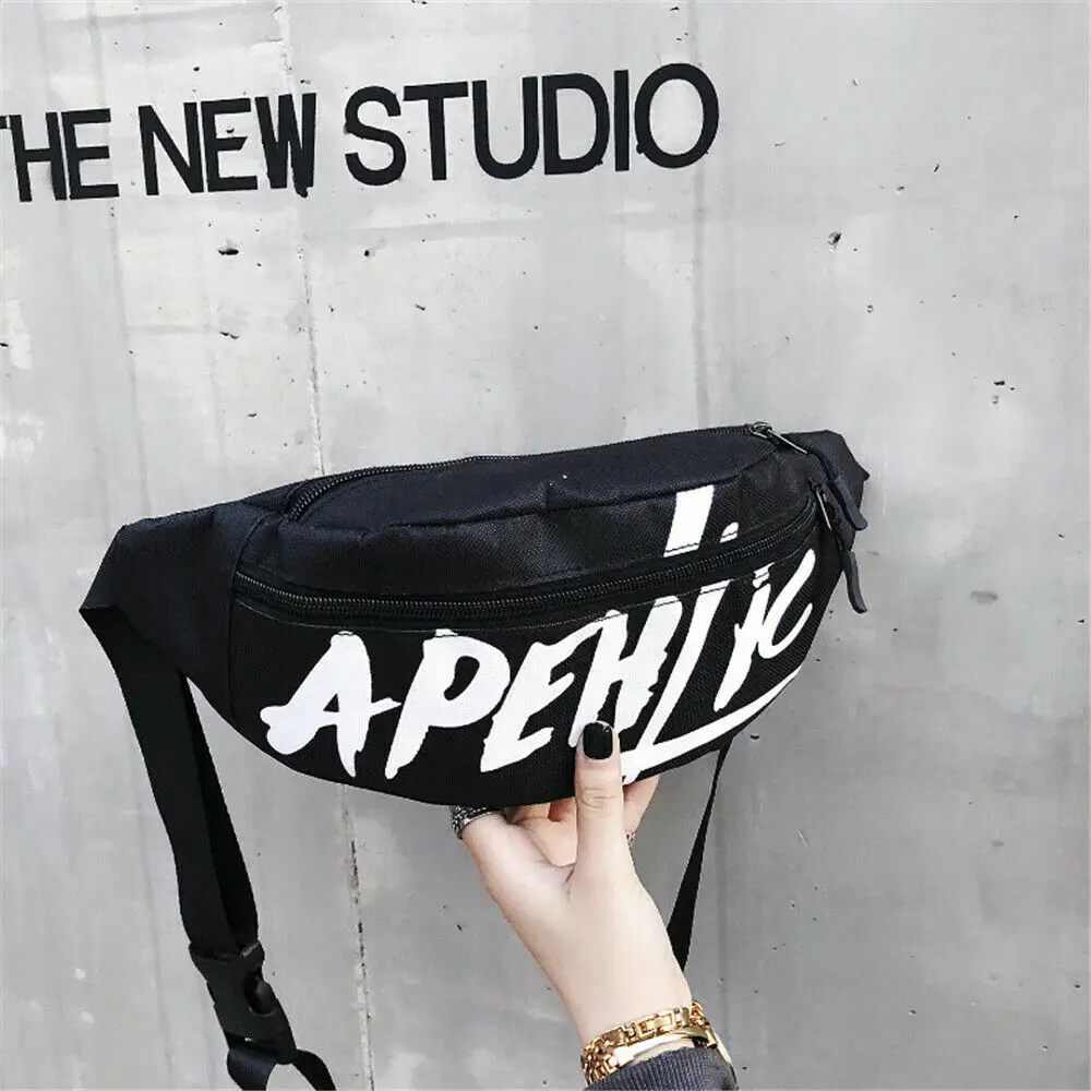 

New Style Men Women Casual Canvas Waist Bag Bum Fanny Pack Unisex Running Belt Money Pouch Holiday Travel Sport Bag