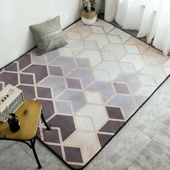 

European Geometric Hive Patterns Print Soft Flannel Doormat Carpets Mats Floor Kitchen Non slip Bathroom Rugs Large Size tapete