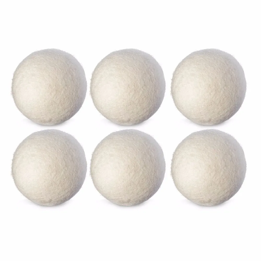 

6pcs/lot Natural Reusable Laundry Clean Ball Practical Home Wool Dryer Balls Laundry Softener Alternative Accessories Supplier
