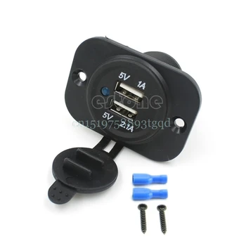 

Dual 2 USB Outlet 1A & 2.1A Port Socket Charger For Car Boat Motorcycle 12 volt
