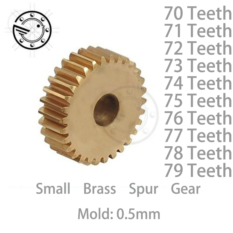 

1pcs/lot 0.5M 70 71 72 73 74 75 76 77 78 79 Teeth Small Brass Spur Gear CNC lathe machining parts