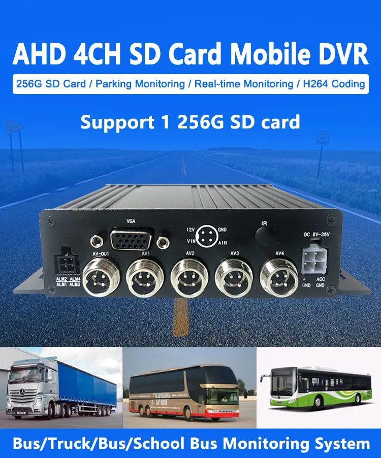 Spot HD 1-4 канала широкий напряжение DC8V-36V SD карты мониторинга местный хост мобильный DVR частный автомобиль/лодка/маленький автомобиль