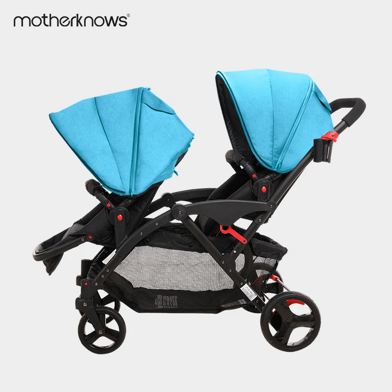 Eco-friendly material twin baby multi-purpose cart can sit and detachable high landscape light stack baby stroller Eco-friendly material twin baby multi-purpose cart can sit and detachable high landscape light stack baby stroller