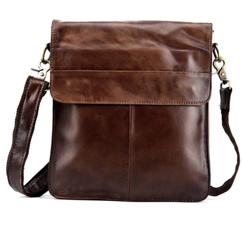 

Genuine Leather Cowhide Men Business Single Shoulder Bags Natural Skin Travel Messenger Pack Retro Male Cross Body Briefcase Bag