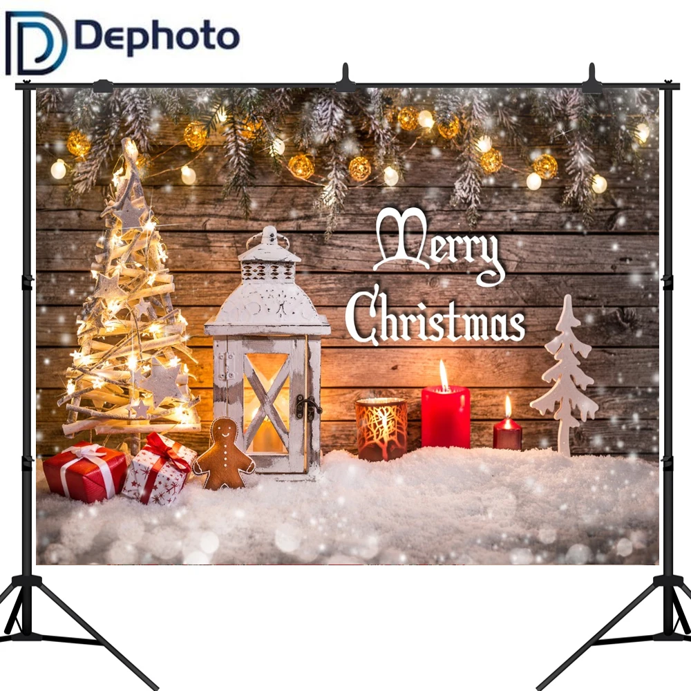 Dephoto деревянная новогодняя елка Board снежинка свеча фотография фоны