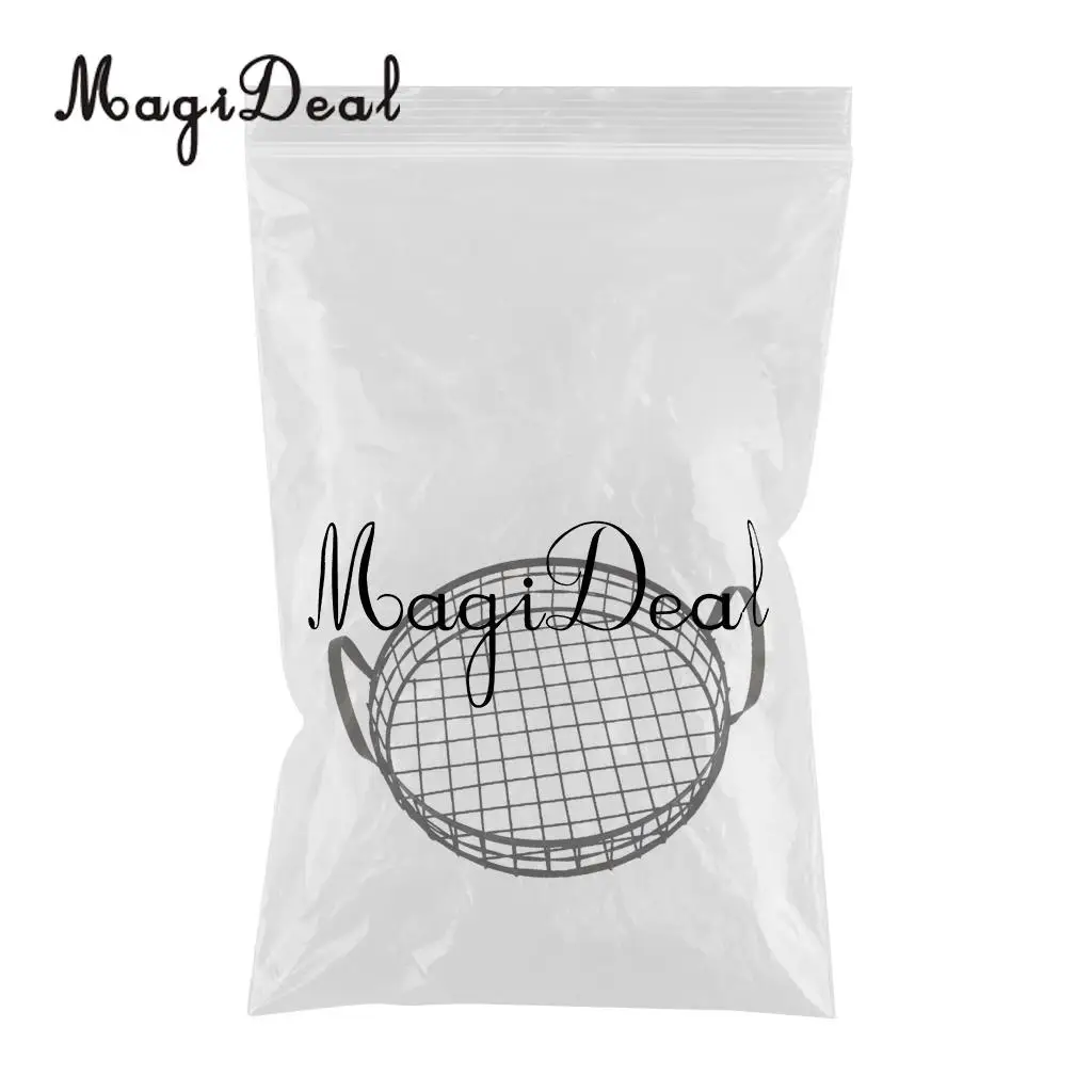 MagiDeal Antique Black Iron Wire Bread Basket Fruit Basket Rack Holder Nut Snack Bowls