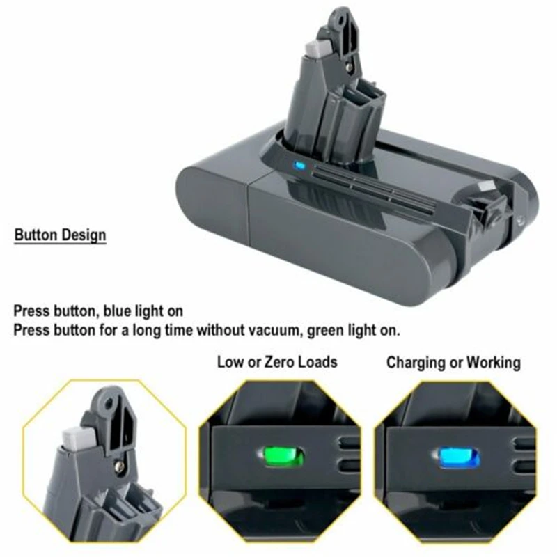 

21.6V 3000mAh Battery for Dyson V6 DC58 DC59 DC61 DC62 Vacuum Cleaner