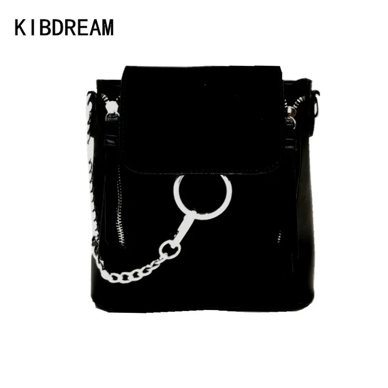 

KIBDREAM Schoool Bags for Teenage Girls Shoulder Bags 2016 New Fashion Chain Decor Backpack Women PU Leather Backpacks