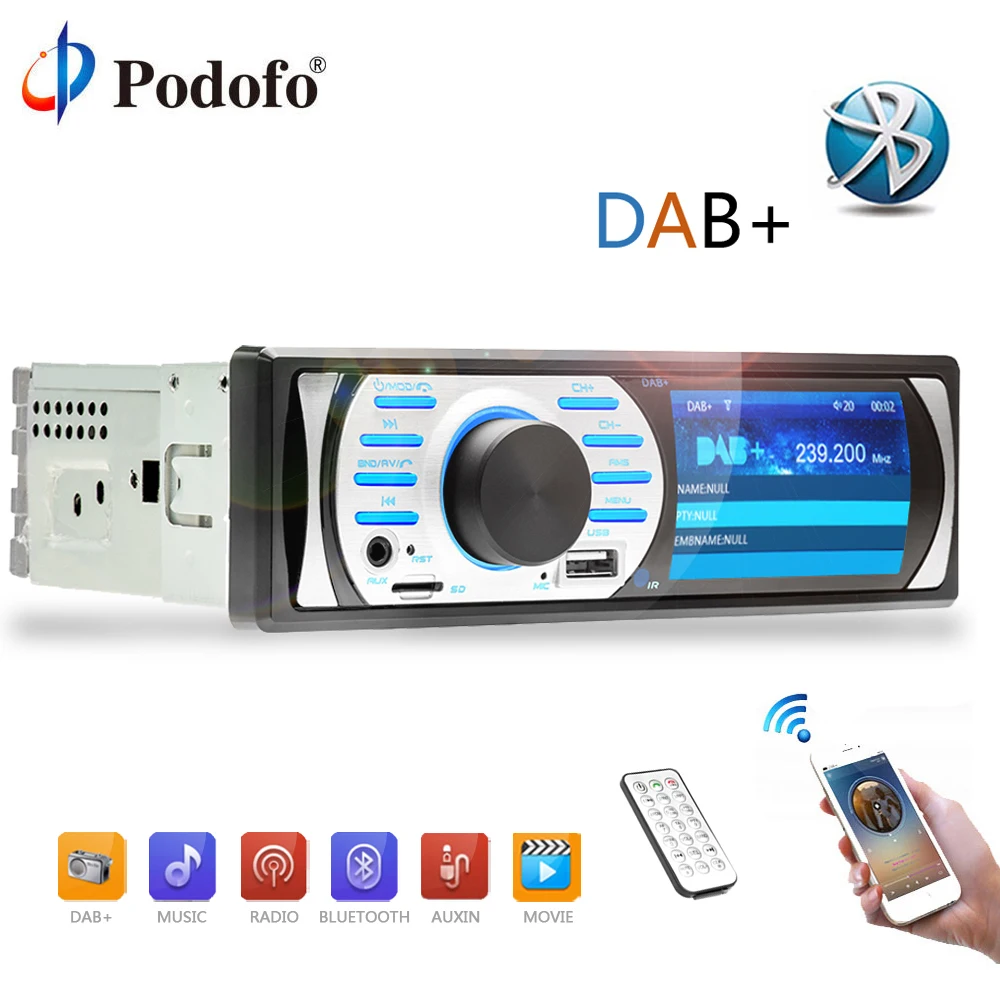 

Podofo Car Radio 2 din 7" Multimedia Player Bluetooth FM MP5 Touch Screen Video Player Audio Stereo Rear View Camera Mirror Link