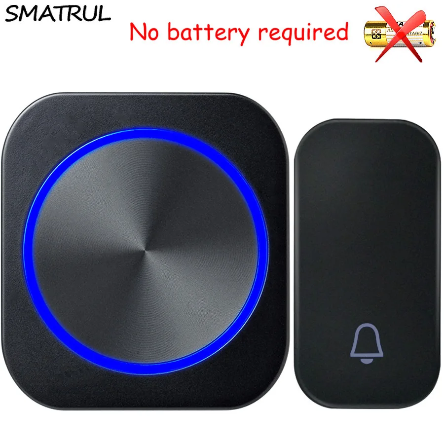 SMATRUL self powered Waterproof Wireless DoorBell night light no battery EU plug home Cordless Door Bell