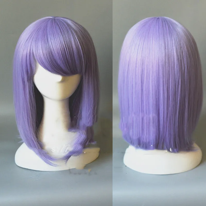 

Purple Short Straight High Temperature Fiber Synthetic Hair Party Cosplay Wig Dagashi Kashi Shidare Hotaru Dakimakura+hairnet