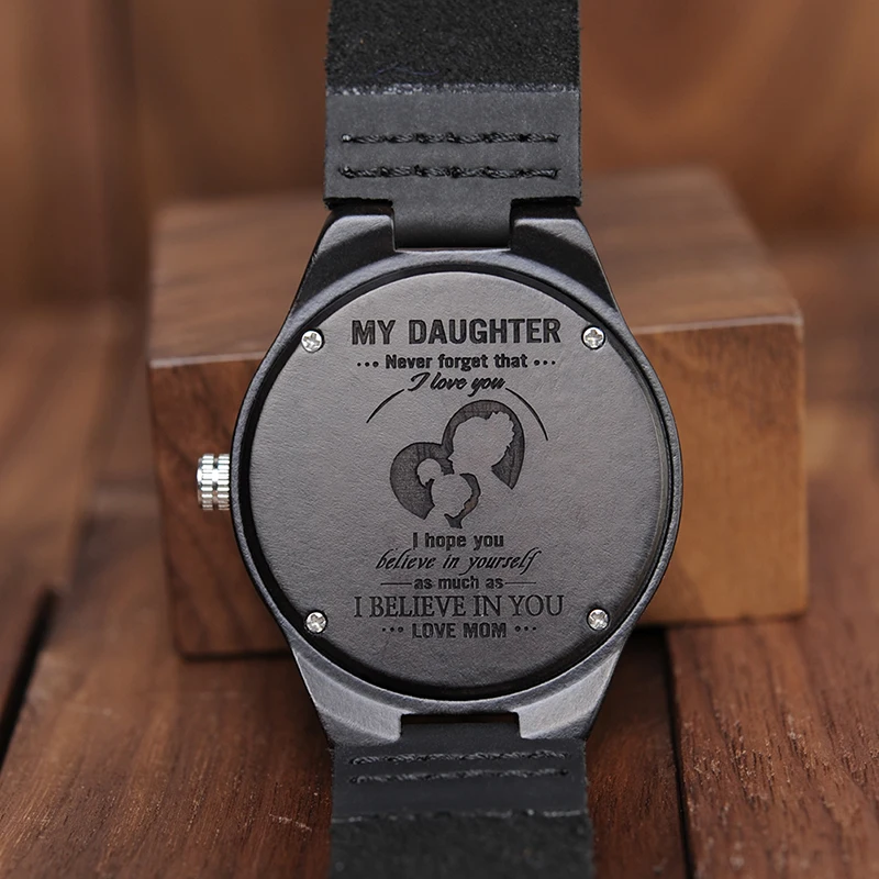 Гравировка на дереве часы сын подарок семья любовь подарок для дочери Выпускной подарок часы 38 мм 44 мм