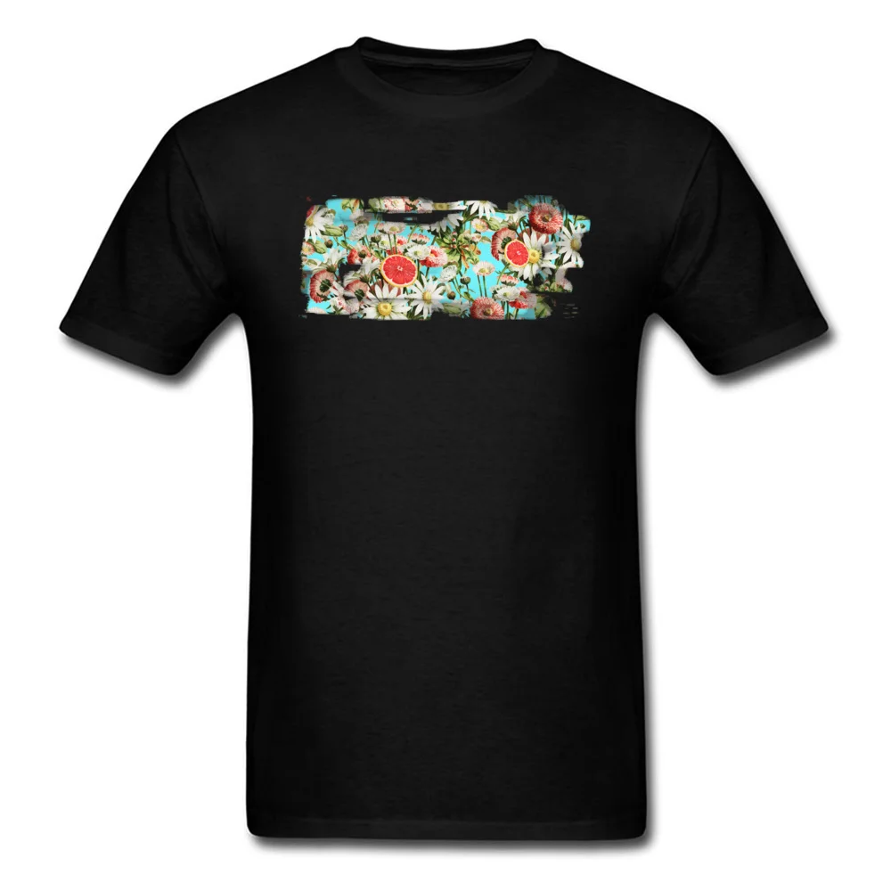 Botanical Garden Cotton Fabric Male Short Sleeve Tees Leisure Labor Day T Shirt Print Tee Shirts Coupons Round Neck Botanical Garden black