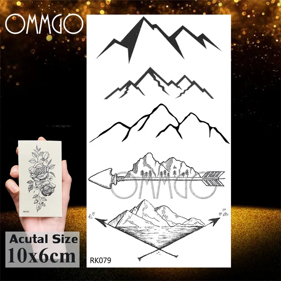 ORK079 OMMGO черная хна Луна рука Временные татуировки стикер сексуальная девушка боди-арт руки запястья фальшивые татуировки водостойкие татуировки на заказ - Цвет: ORK079