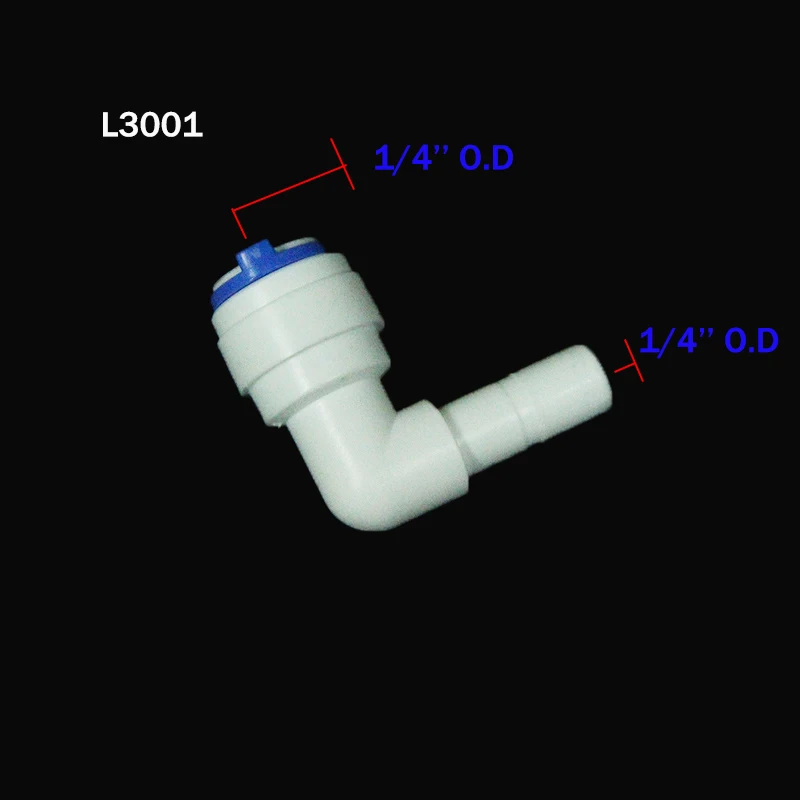 

L54 RO Water Plastic Pipe Fitting Elbow 1/4" Hose Connection 1/4" To 3/8" Water Reverse Osmosis Aquarium System Connector