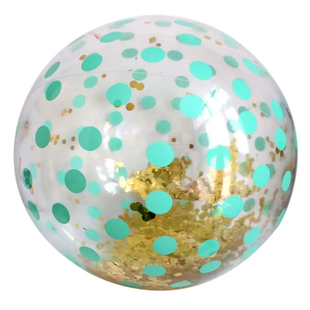 Блесток пляжный мяч Джамбо бассейн игрушки шары гигантские блестящие конфетти надувной прозрачный пляжный мяч Плавательный Бассейн Водные Игрушки для отдыха на открытом воздухе - Цвет: White