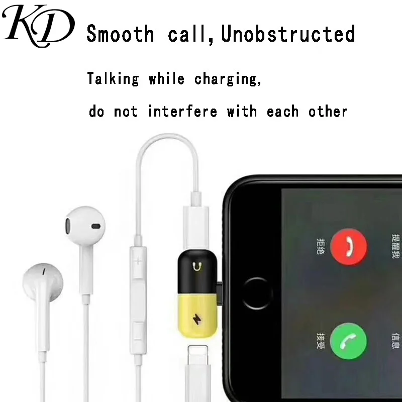 

Portable 3 in 1 Audio Charger Adapter For iPhone X 7 7Plus 8 8Plus Converter Charging Headphone Splitter For iphone XS MAX XR