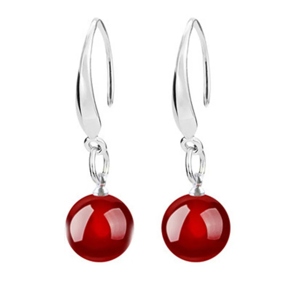 

2018 New Trendy Jewelry Ear Drop Crystal Black Red Simulated Pearl Dangle Earring