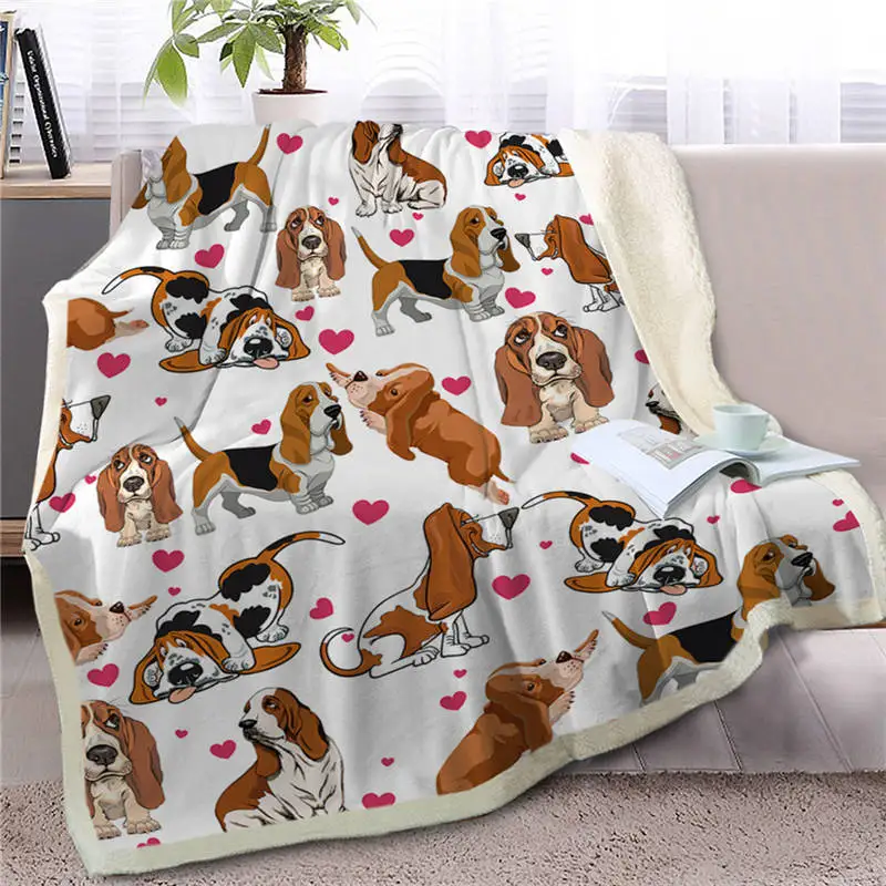 Blesslive Французский бульдог шерпа одеяло для кровати мультфильм собака мягкий плед животное щенок покрывала постельные принадлежности сердце Прямая поставка - Цвет: Dog15