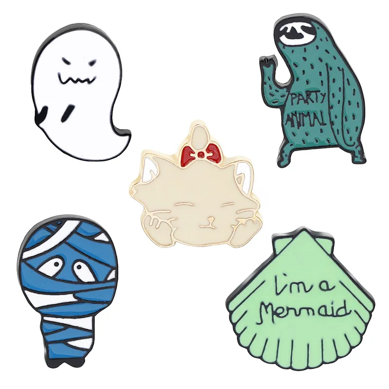 Высокое качество симпатичная брошка мультфильм ленивый Мумия раковина Кот