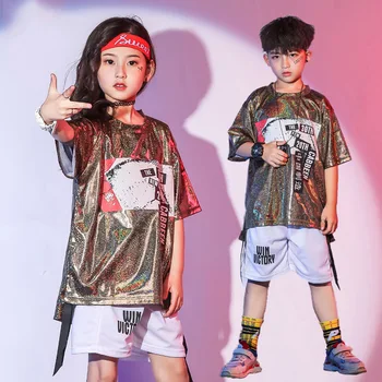 

Fashion Kids Hip Hop Dance Costumes Boys And Girls Jazz Dance Clothing Performance Street Stage Dance Costume Suit Wear BL1271
