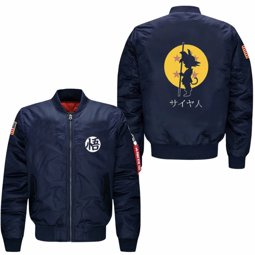 

2018 flight jacket Dragon Ball Animate spring autumn men's leisure jacket collar code Air Force pilots jacket USA size