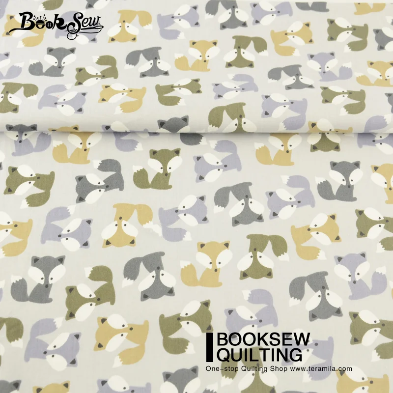 Booksew Лисий дизайн домашний текстиль 100% серая хлопчатобумажная саржевая ткань