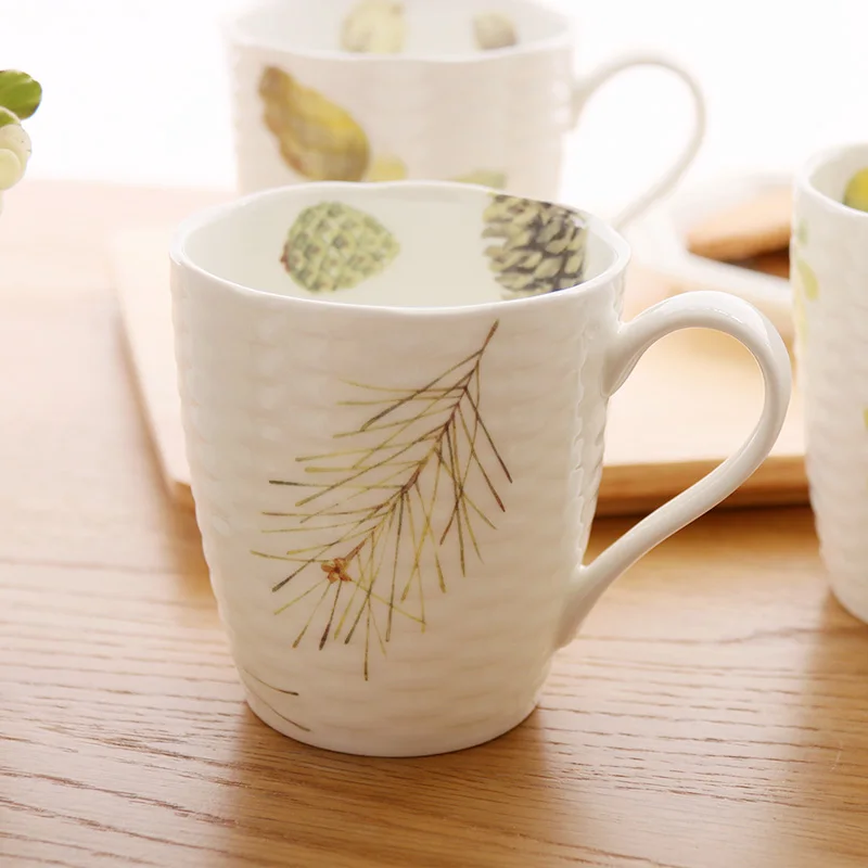 Tanie Japonia Zakka Style ceramiczne kubki do herbaty z uchwytem porcelany kostnej kreatywny kubek wody śniadanie kubek na mleko 5 wyborów wysokiej jakości