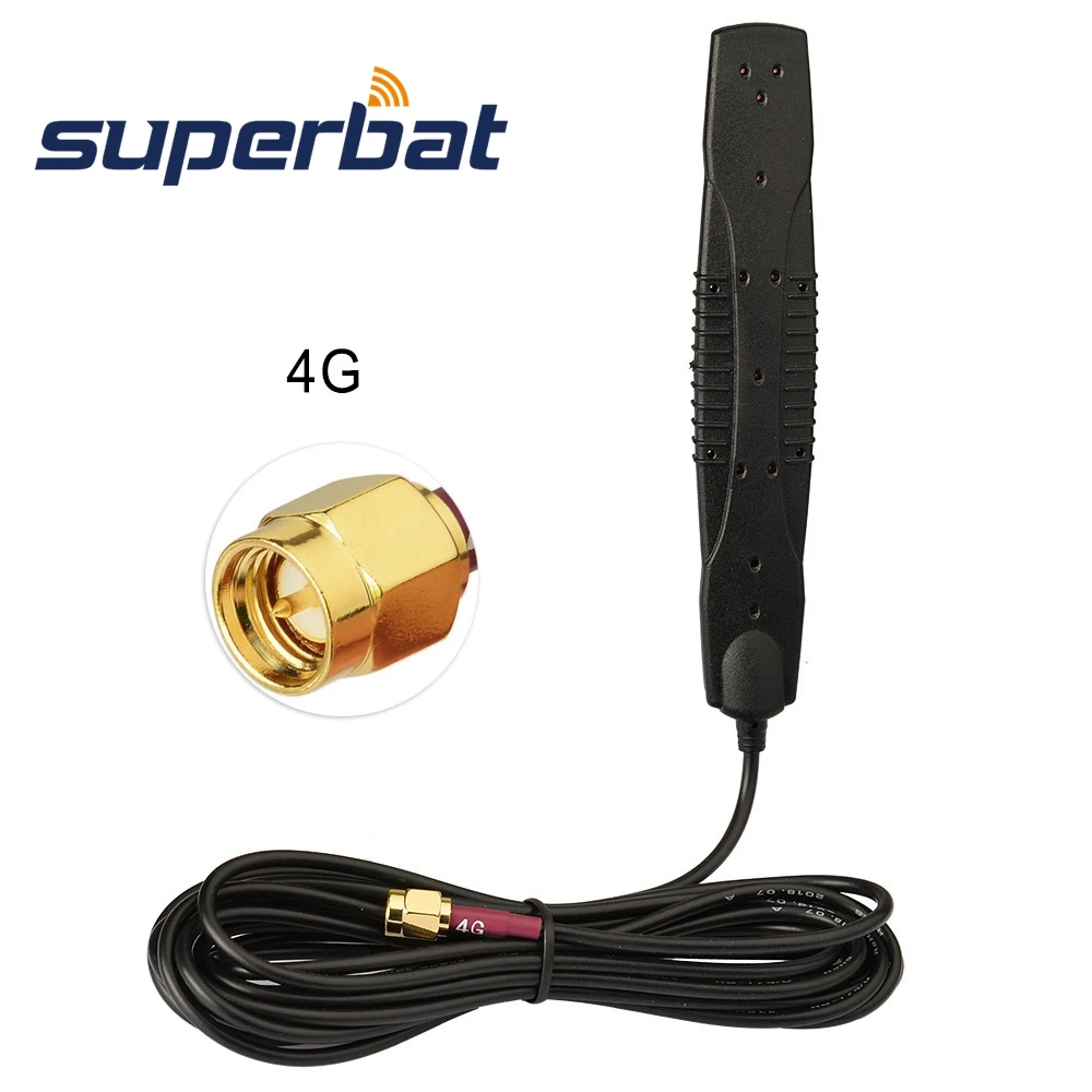 

Superbat 4G LTE 2dBi Vehicle Windshield Glass Mount SMA Male Patch Antenna for 4G LTE Wireless Router Remote IP Camera Truck RV