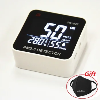 

PM2.5 Detector with PM2.5 Mask PM 2.5 Monitor with Thermometer Hygrometer Air Quality Analyzer Home Protection Air Gas Detector