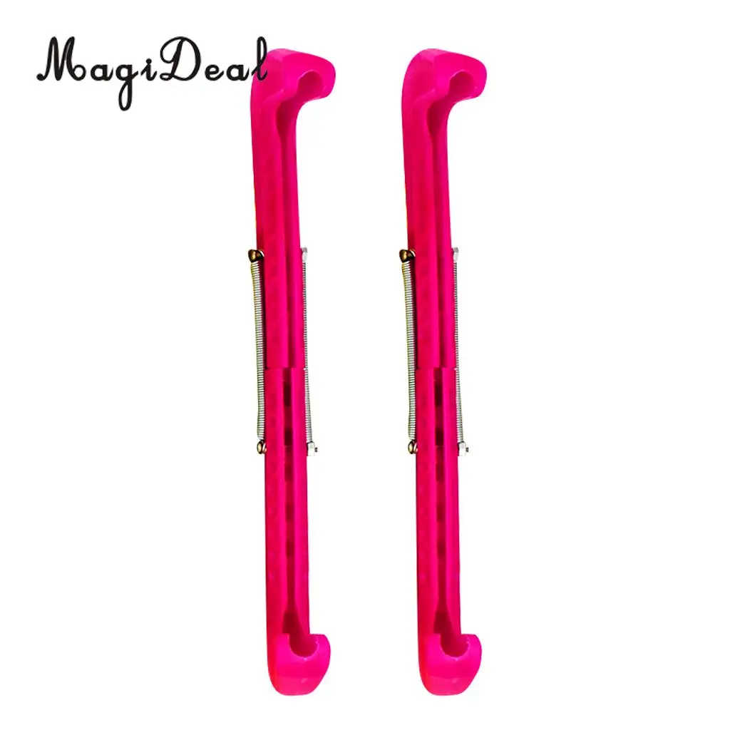 MagiDael 2Pairs Plastic Ice Hockey Figure Skate Walking Blade Guard Adjustable Cover 