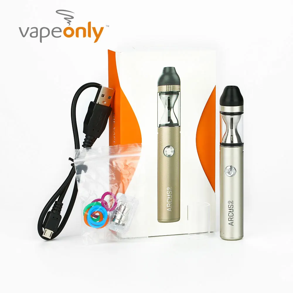 Новый оригинальный 750 мАч VapeOnly Arcus 2 AIO комплект ручкой-стиль Starter Kit с 2 мл Ёмкость бака и 17 вт Max Мощность Топ заполнения Дизайн комплект