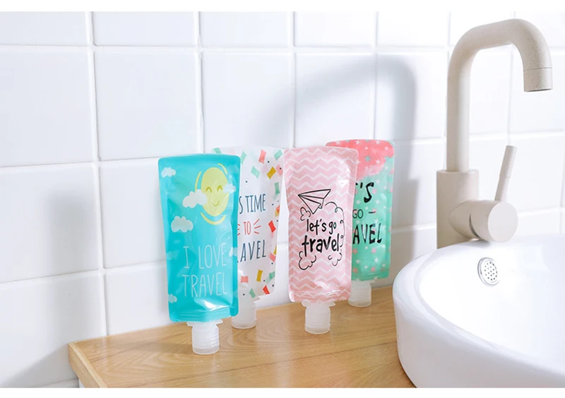 60 мл дорожная портативная упаковочная сумка миниатюрный антисептик для рук шампунь макияж флюид Бутылки Товары для ванной