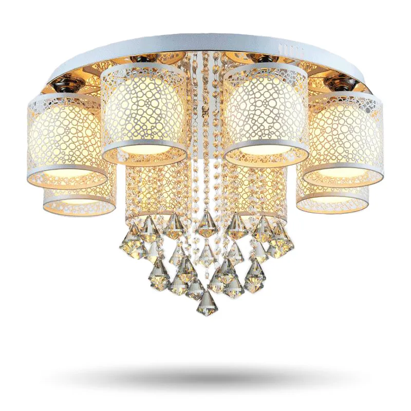 

2018 New Round LED Crystal Ceiling Light For Living Room Indoor Lamp with Remote Controlled luminaria home decoration