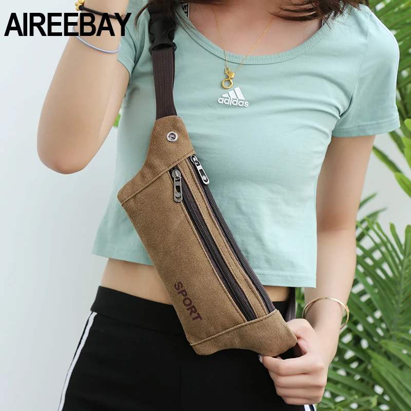 AIREEBAY الرجال عارضة دائم فاني الخصر حزمة الخصر الذكور أكياس حزام قماش 2019 جديد الورك بوم حقيبة عسكرية الحقيبة ثلاثة سستة جيب AIREEBAY الرجال عارضة دائم فاني الخصر حزمة الخصر الذكور أكياس حزام قماش 2019 جديد الورك بوم حقيبة عسكرية الحقيبة ثلاثة سستة جيب