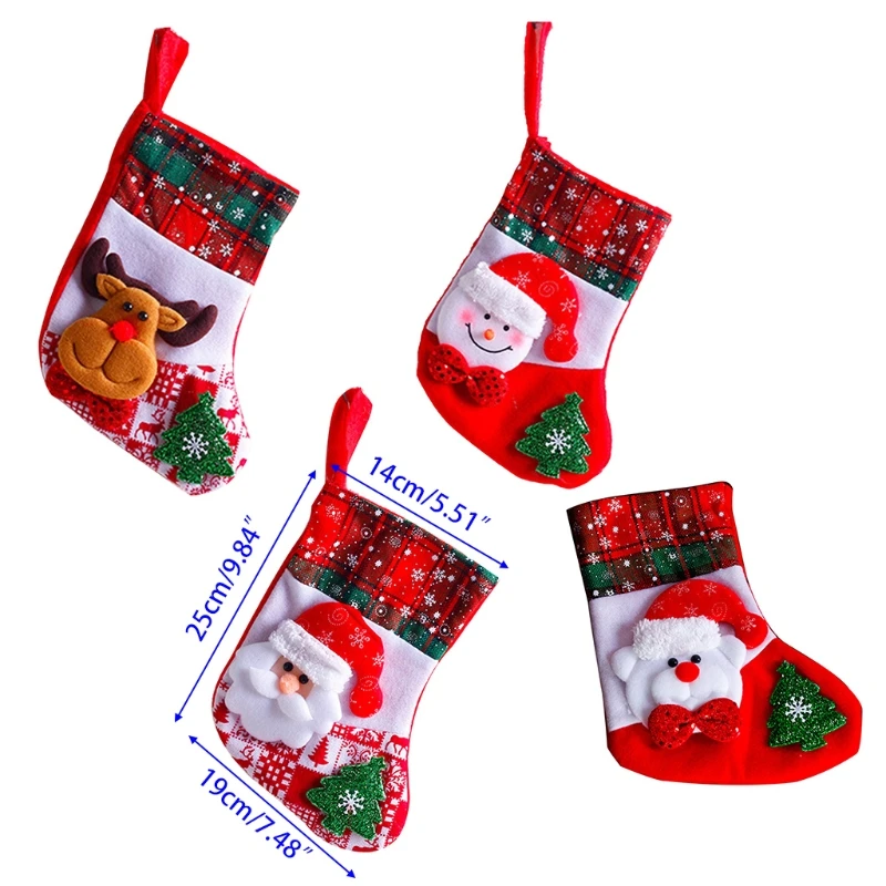 Christmas Santa Socks Cute Ornaments Festival Party Xmas Tree Hanging ...