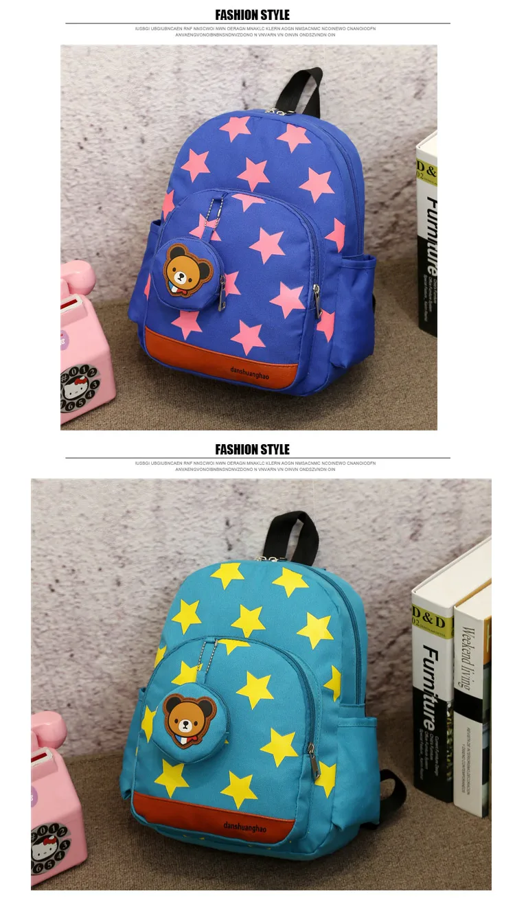 Boys Backpacks for Kindergarten Printing Stars light Nylon Children Backpacks Kids Kindergarten School Bags for teenage girls mochila (7)