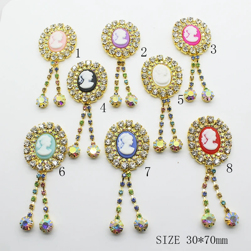 

ZMASEY Flatback Brooches Buttons 5pcs/Lot 30*70mm Gold Clothing Shirt Button Bra Diy Accessories Wedding Decoration Clothes