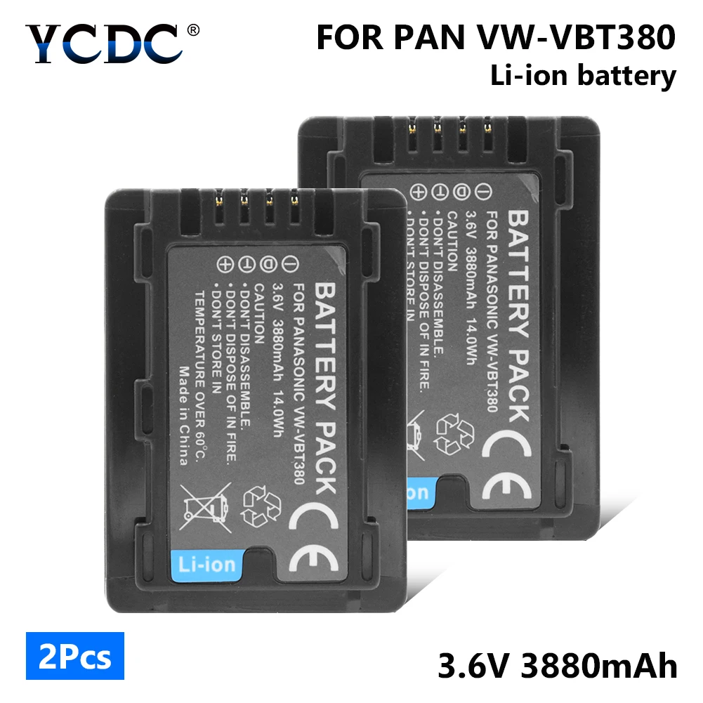 1/2 шт. VW-VBT380 VW VBT380 3,6 V 3880 мА/ч, литий Батарея для цифрового фотоаппарата Panasonic HC-VXF999 HC-VXF990 HC-VX870 HC-VX980 HC-VX989 Камера