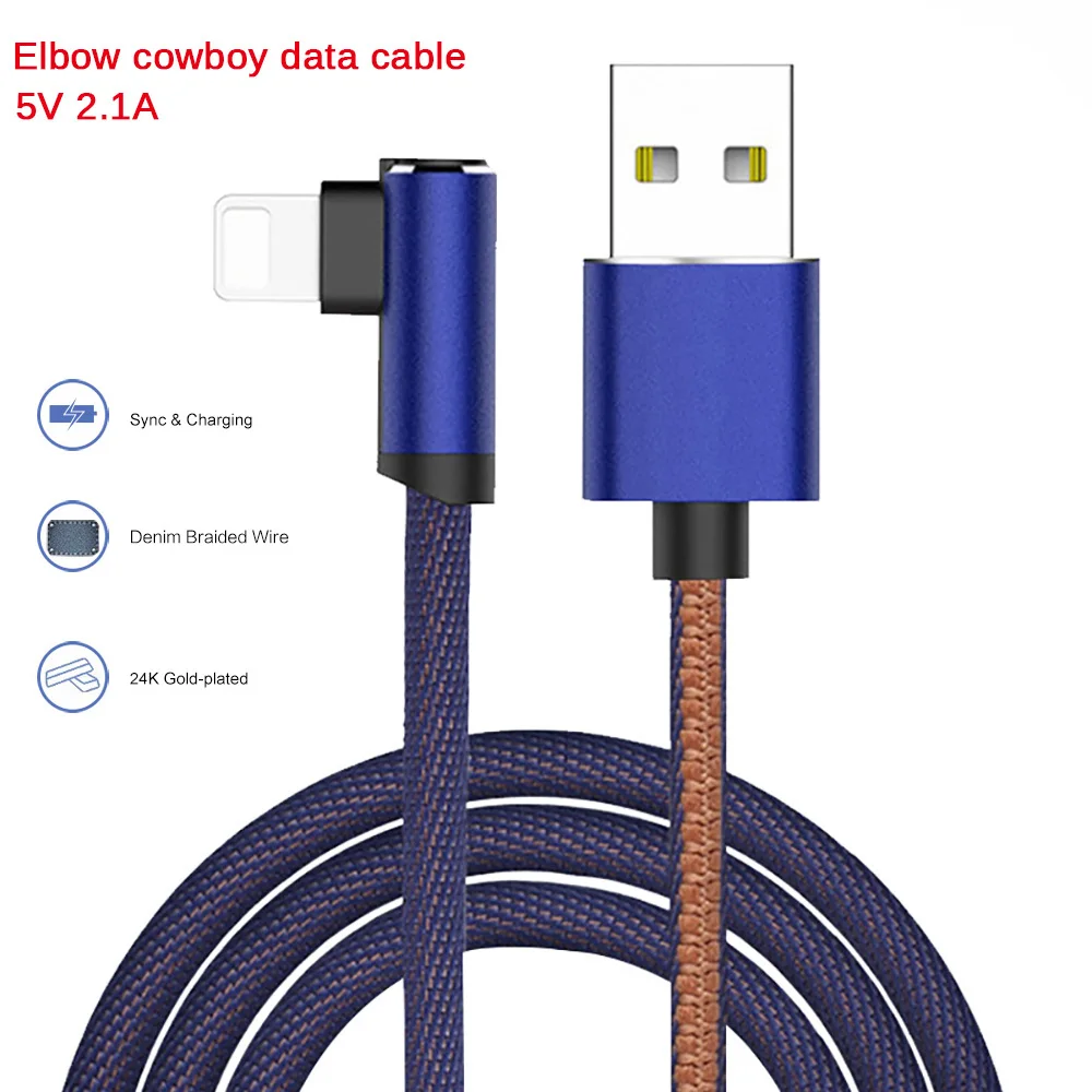 

Elbow Cowboy Braided Gold-Plated Plug Fast Charge Data Cable Micro USB Cable for iphone Xiaomi Huawei USB Charger