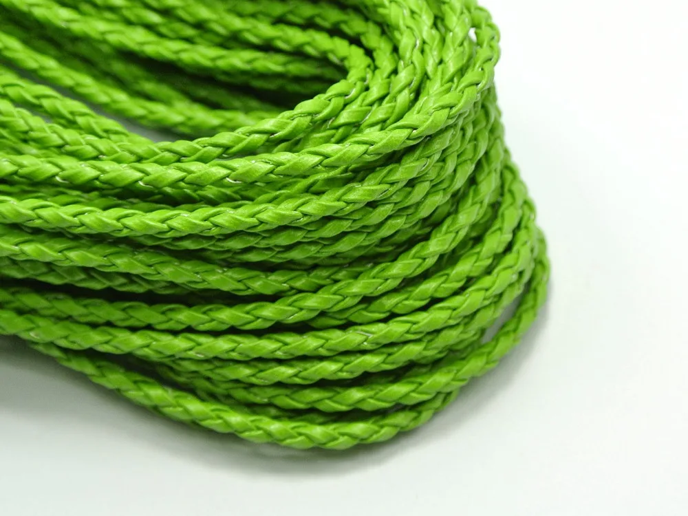 

32.8 Feet Light Green BOLO Braided Leatheroid String Jewelry Cord 3mm